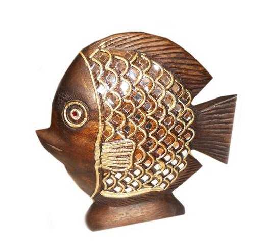 Рыба коричневая с инкрустацией h25см