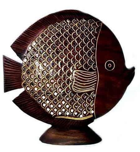 Рыба коричневая с инкрустацией h50см 