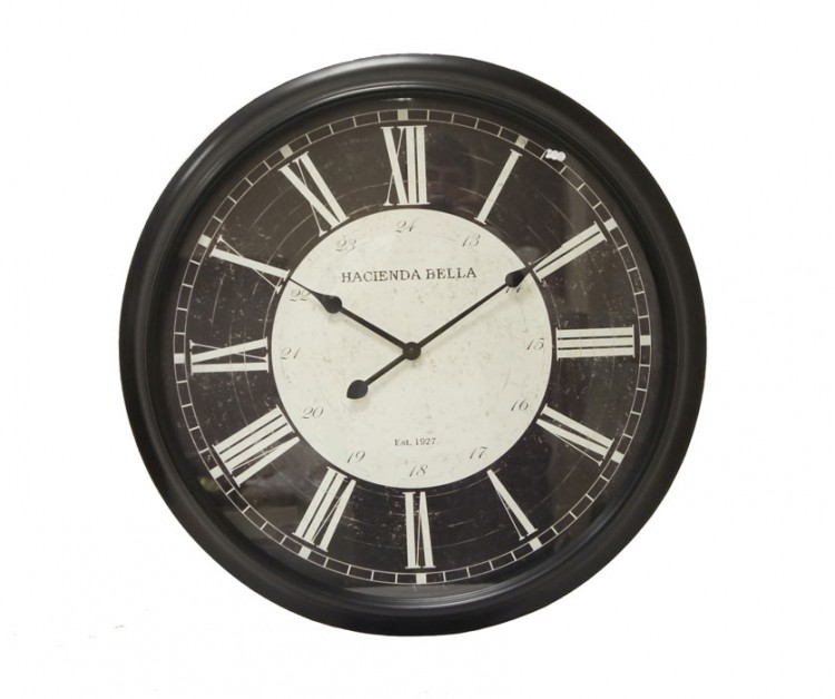 Часы настенные (черно-белые) d75 w6см пластик