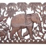 Панно "Слониха со слоненком" h30 L45см /коричневый /Тик/