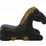 Лошадь лежит черно-золотая h18 L26см /Манкипод/