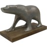Медведь на подставке  h15см /цвет серебро /Металл, подставка-Дерево/