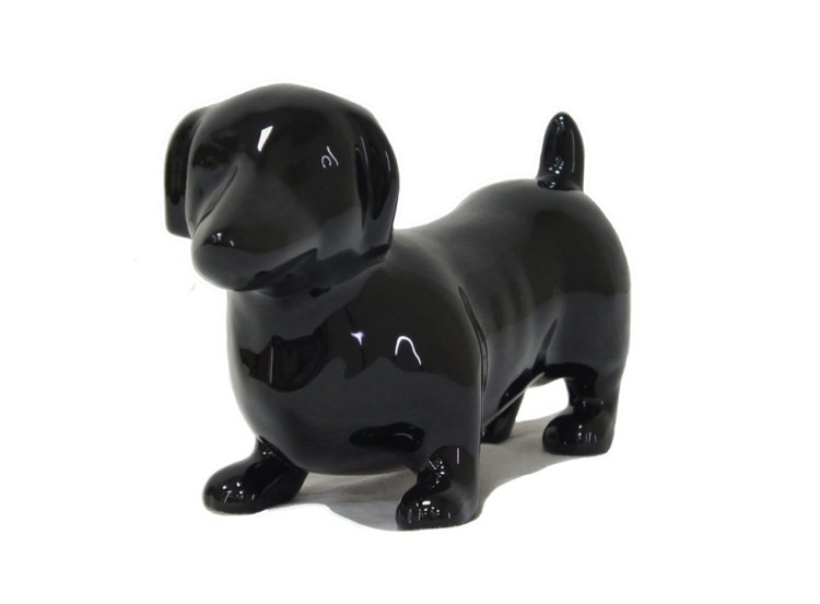 Собака черная h16 d9 w27см /Керамика/