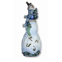 Светильник снеговик 42 см / Новогоднее украшение / Керамика