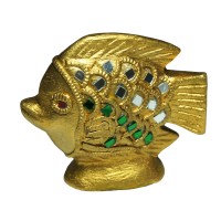 Рыба золотая с инкрустацией h10см