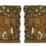 Панно "Слон с повозкой" h30 L45см /коричневый/ Тик/