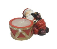 Подсвечник " Санта с барабаном " / Новогоднее украшение / Керамика